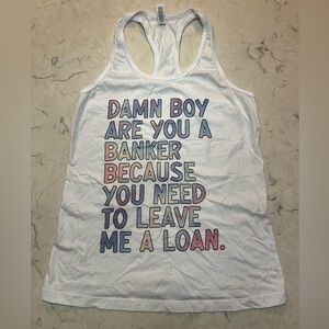 Funny White Tank Top - Banker / Finance